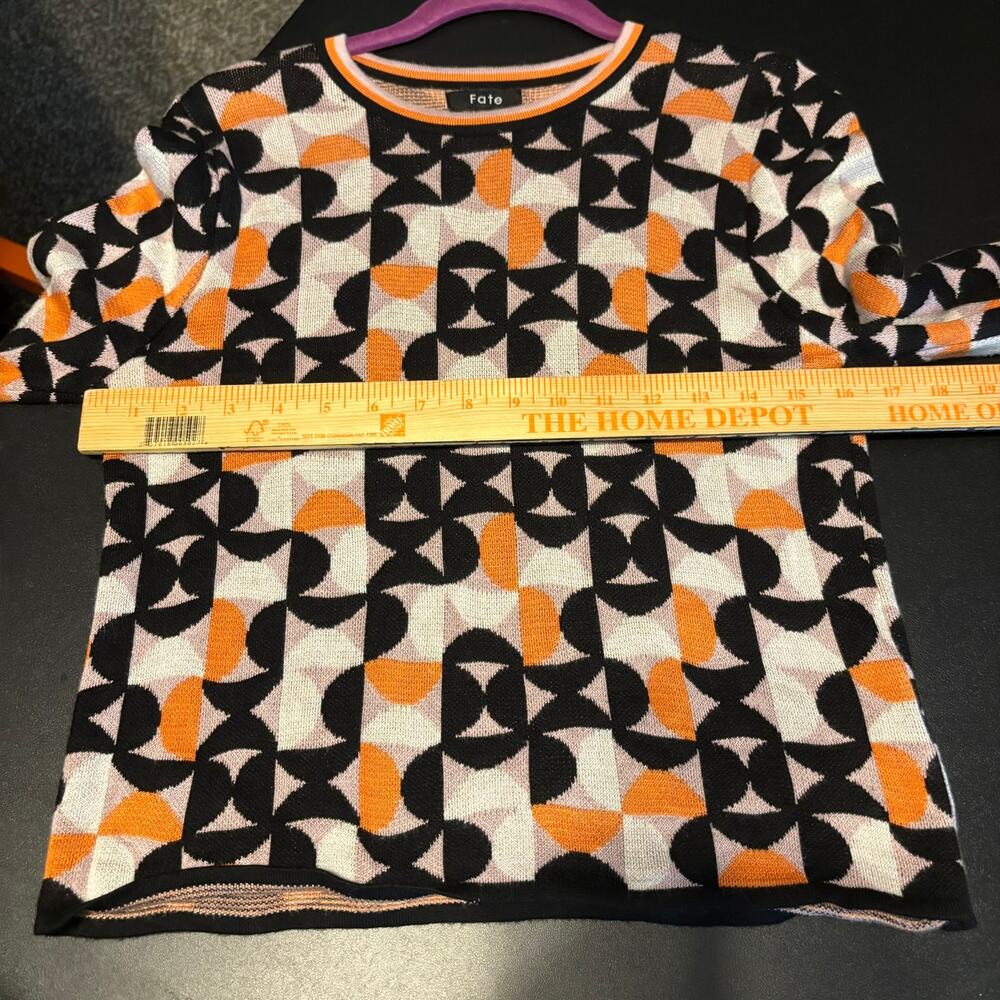 Fate Geometric Pattern Sweater Pullover 100% Visc… - image 5